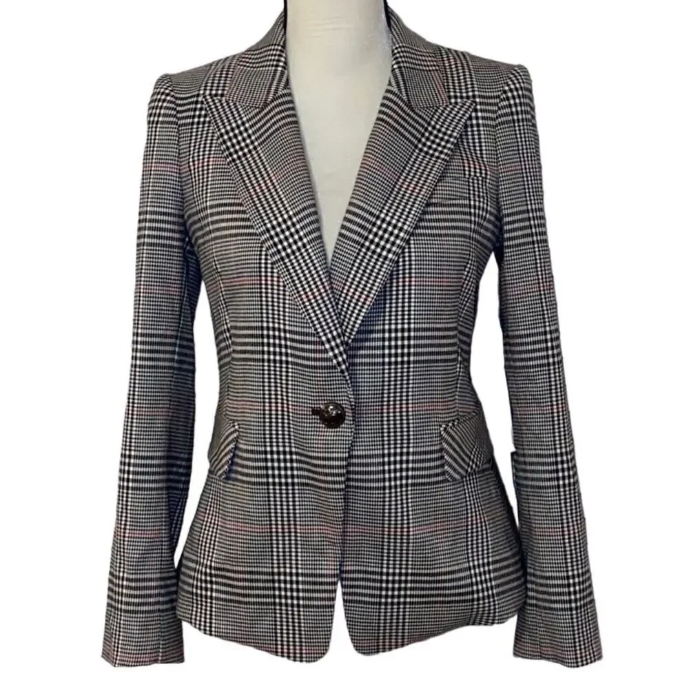 Lini Eve Plaid Single-Button Lined Blazer
